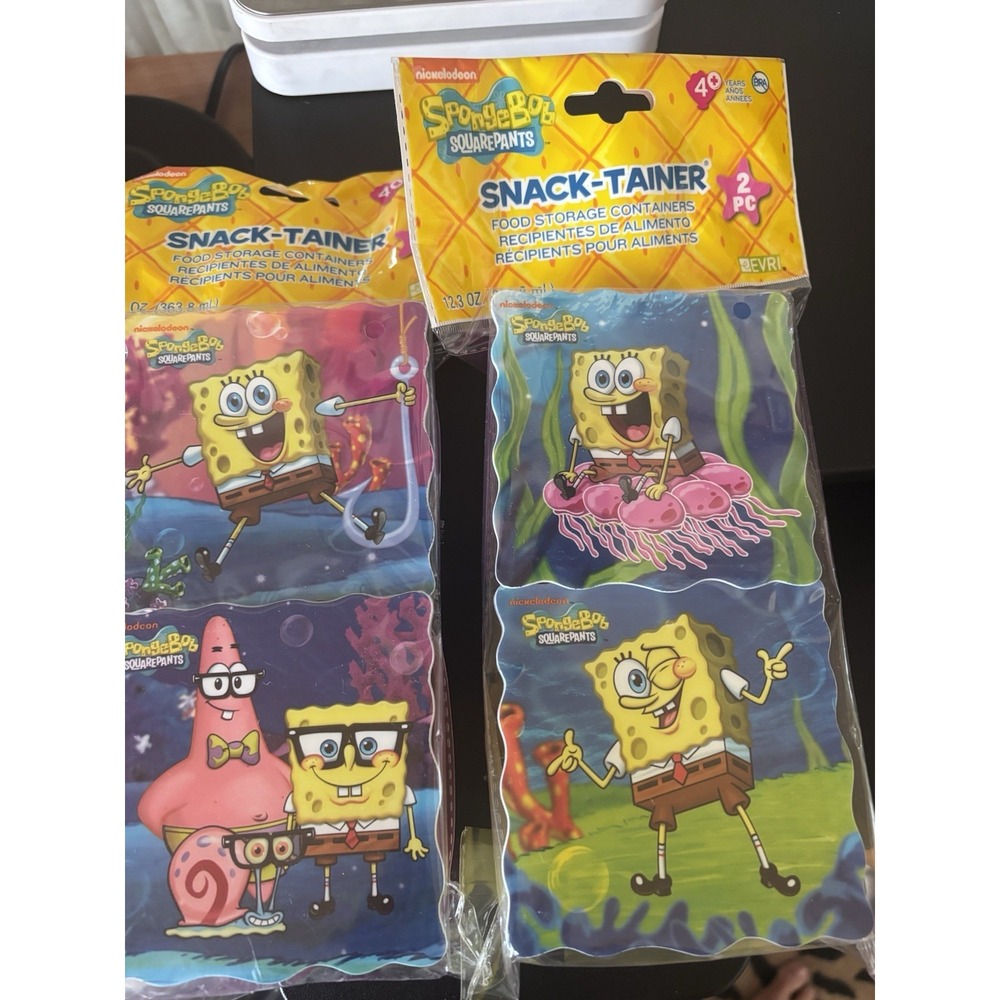 Spongebob Squarepants Snack Trainer Containers Two Per‎ Pack Total Of Four New